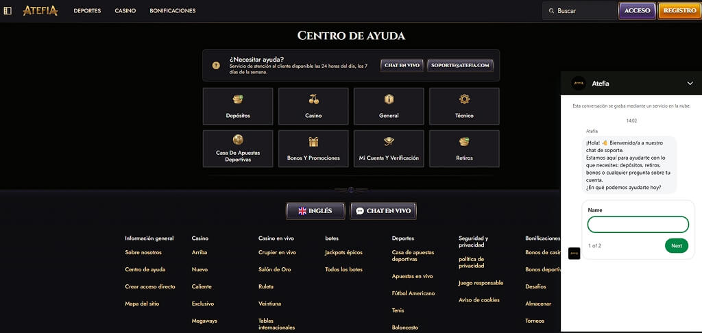 Asistencia de Atefia Casino