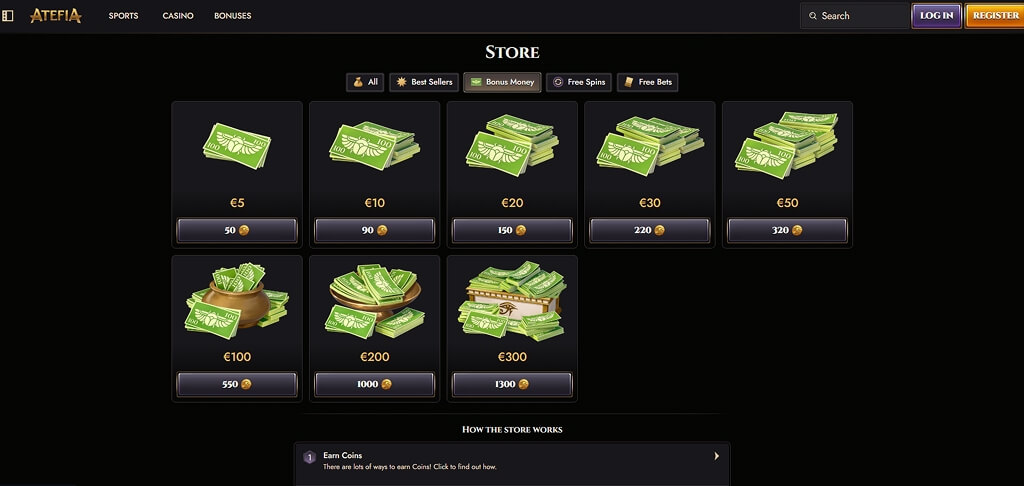Atefia Casino Bonus Shop
