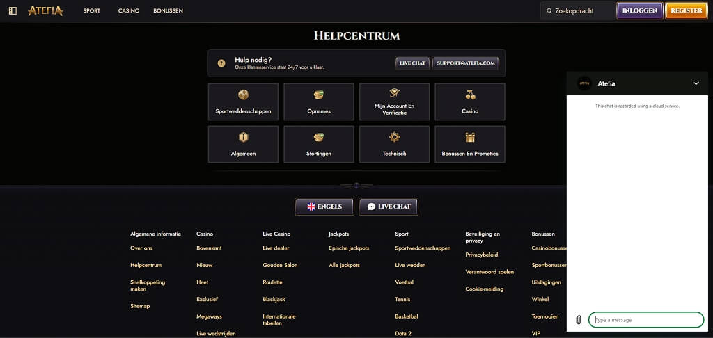 Atefia Casino Neem contact met ons op