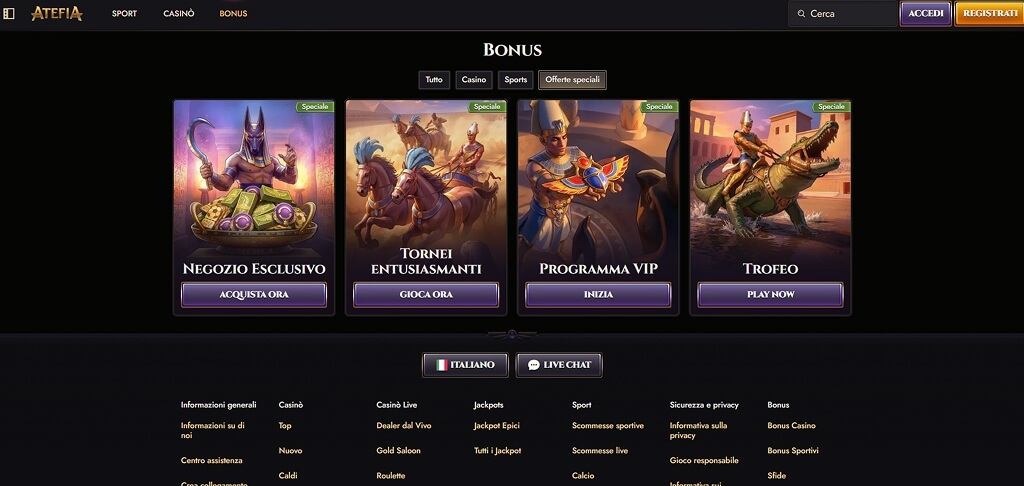 Atefia Casinò Offerte speciali