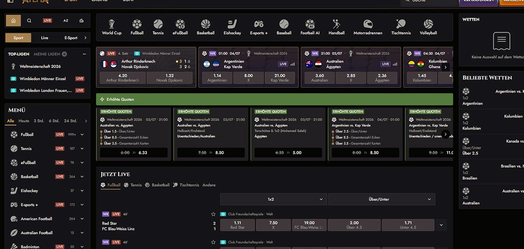 Atefia Casino Sportwetten
