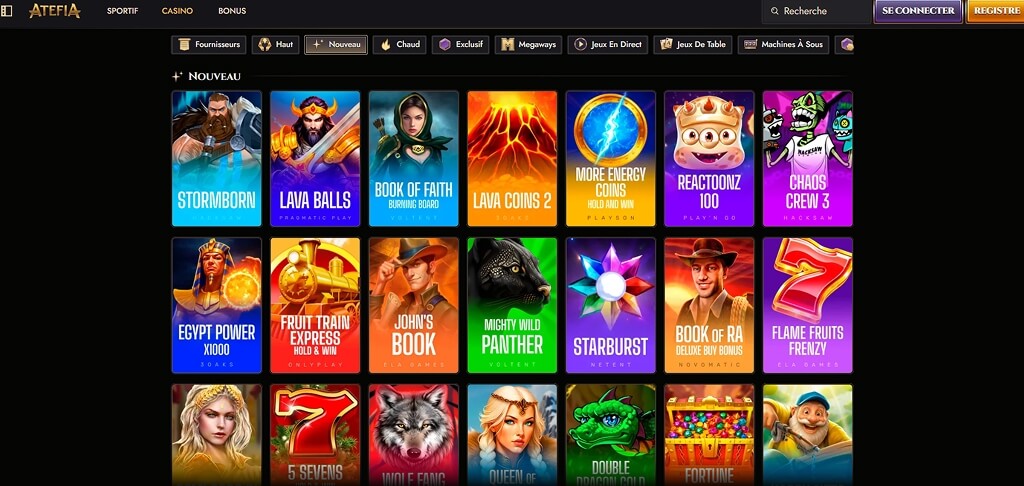 Jeux de casino Atefia