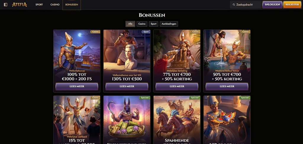 Promotie van het Atefia Casino